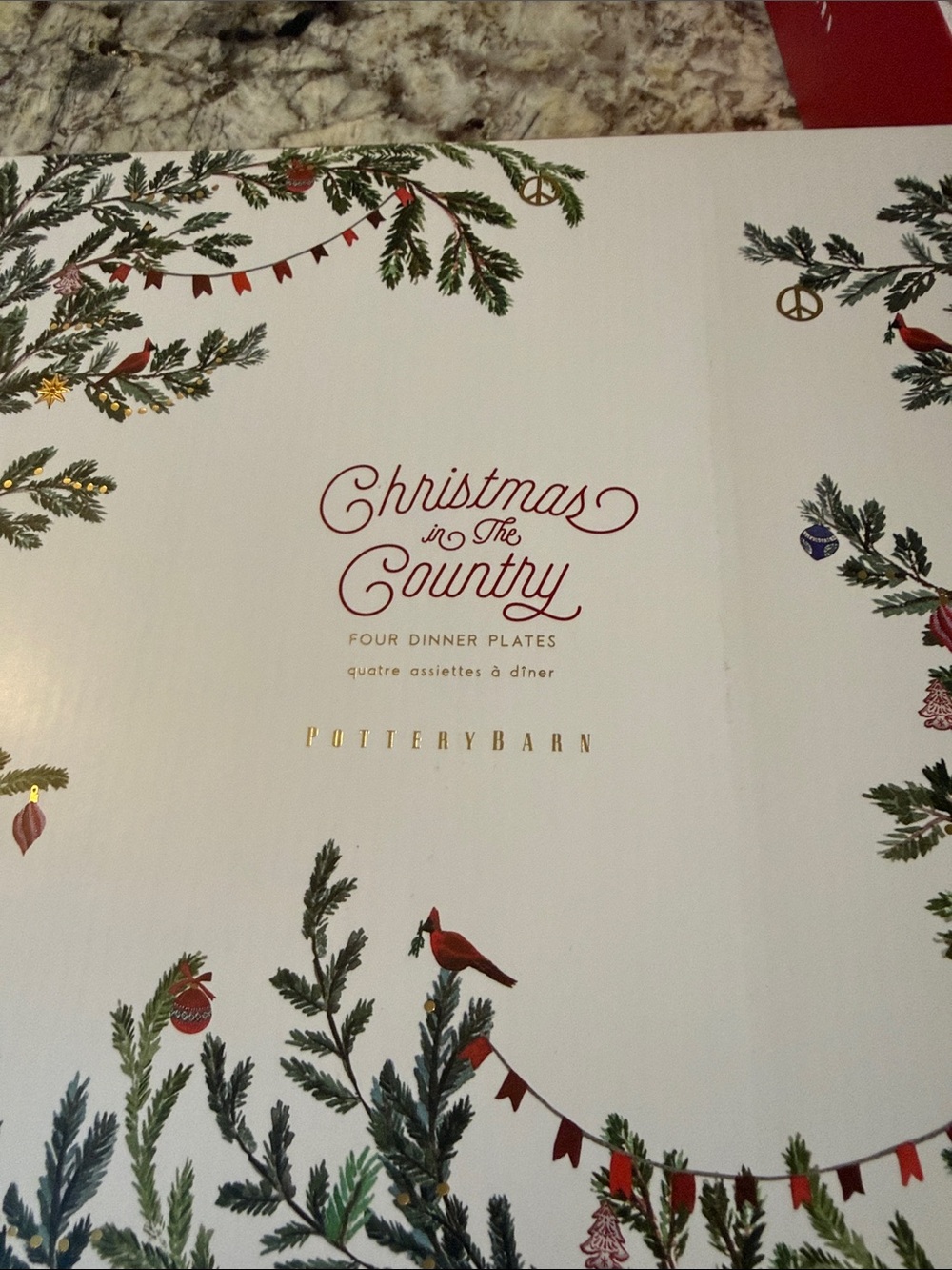 Red Holiday Dinnerware Set - 4 Plates.  3 sets on this bundle.  12 plates total. - Picture 2 of 3